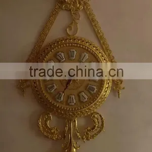 Elegant Rococo Style Wall Clock, 24K Gold Plated Home Decoration Wall Clock, Antique Copper Wall Art thumbnail-5