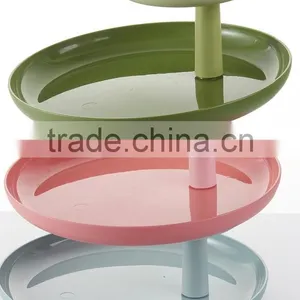 Plastic DIY Round Two Layer Fruit Tray thumbnail-2