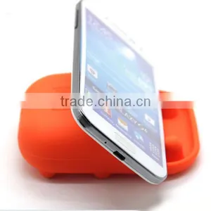 Promotional Hippo Shape Non-slip Smart Phone Silicone Cradle & Analogue Woofer & Holder Silicone Phone Holder thumbnail-1