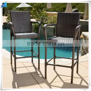 Outdoor High Quality Black Rattan Wicker High Seat Bar Stool thumbnail-2
