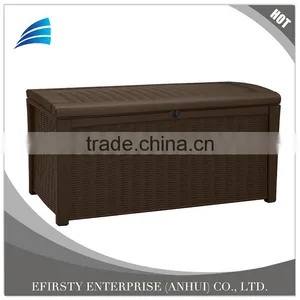 Outdoor Rattan Wicker Brown Storage Box thumbnail-1