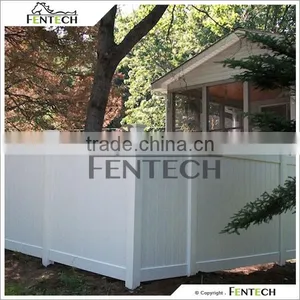Fentech White Flat-Top Full Privacy Vinyl Fence For Yard, Garden, Hourse thumbnail-1