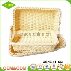 Custom Cheap Stackable Woven Heated Durable Rising Square Plastic Bread Fruit Basket thumbnail-3