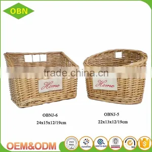 Wholesale Graceful Hand Weaved Flat Washable Poly Rattan Bread Willow Wicker Basket thumbnail-1