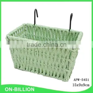 Fancy Colored Paper Rope Weaving Hanging Storage Baskets thumbnail-6
