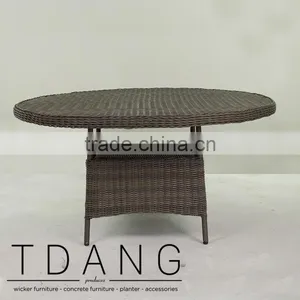 Key West Wicker Dining Table- Outdoor Rattan Round Dining Table thumbnail-1