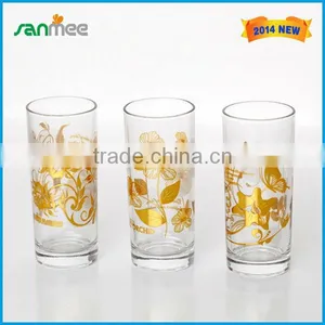 2014 New Product China Wholesale Glassware Golden Colored Glass Cup thumbnail-1