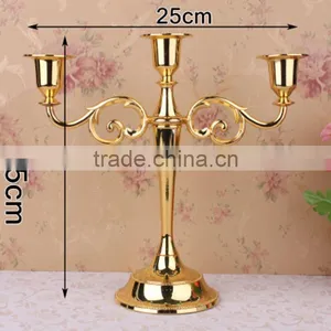 Free Shipping Metal Candle Holder Equisite European 3-arm for Wedding Decoration Candlestick Romantic Dinner Candle Holders thumbnail-1