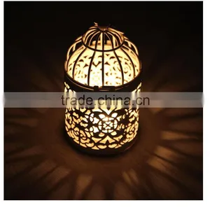 2016 Popular Metal Hollow Out Candle Holder White Metal Lantern Christmas Home Decoration Candlestick Hollow Candle Holders thumbnail-5