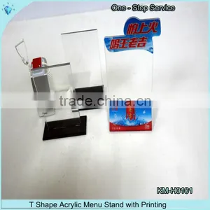 Customize T Shape Acrylic Pos Display Menu Holder thumbnail-1
