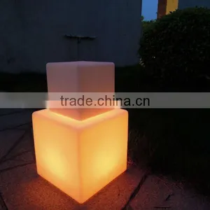Rechargable Colorful Warterproof Modern Outdoor Platic Furniture Led Cube Chair thumbnail-1