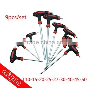 9pcs/set Long Arm Star Torx Allen Hex Key Wrench Spanner Set Hexagon Wrench Set T Type thumbnail-1