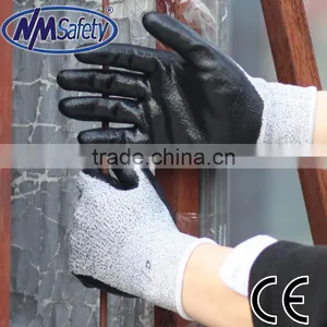 NMSAFETY Anit Cut Black Nitrile Cut Level 3 Work UHMWPE Liner Gloves thumbnail-1