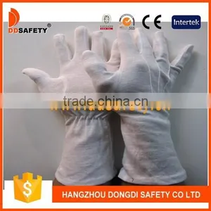 DDSAFETY 2017 Hot Sale White Cotton Interlock Gloves With Long Cuff Safety Gloves thumbnail-1