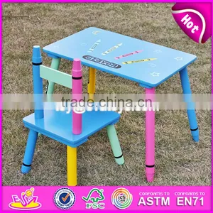 2017 New Design Kindergarten Wooden Table and Chairs for Toddlers W08G217 thumbnail-1