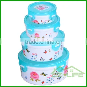 BPA Free Microwavable Refrigerator Round Plastic Food Storage Container With Lids thumbnail-1