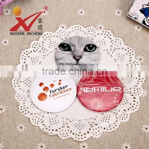 CJA01-OEM Makeup Pocket Plastic Hand Round Mirror thumbnail-1