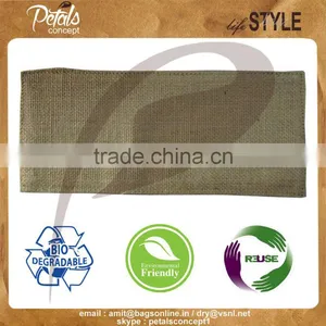 Leather Handle Jute Bag - With Removable Hard Base - Genuine Leather Handle - Luxary Bag thumbnail-5