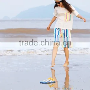 OEM Service Outdoor Fashion Colorful Stripe Beach Girl Short Pants thumbnail-4