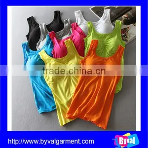 Young Fashion Womens Blank Yoga Tank Top Comfortable Modal Fiber Vest thumbnail-1
