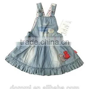 Girl Blue Demin Dress With Print thumbnail-1