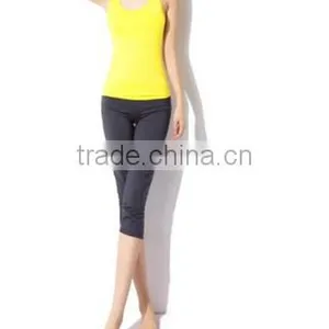 Yellow Women Aerobics Pant Yoga Clothing Body Building Sport Wear thumbnail-1