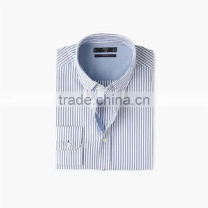 2017 OEM Men Buttoned Collar Button Closure Slim-fit Bengal Stripe Shirt thumbnail-3