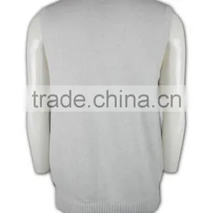 ISO9001/BSCI Manufature High Quality Light Grey Stylish Striped Knitted Vest thumbnail-4