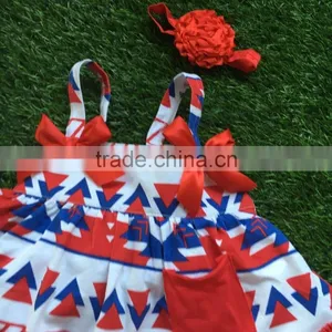 2016 New Baby Girl 4th of July Swing Outfits Little Girls Swing Top Bloomer Set May Memorial Day Outfits With Headband thumbnail-2
