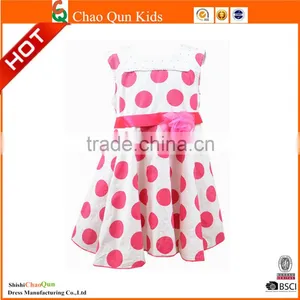 Fashion Pure Cotton Jumper Polka Dot Printed Fomal Party Kids Dress thumbnail-1