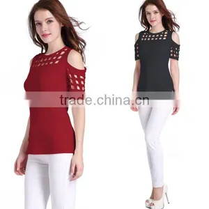Sexy Women Dry Fit Plain T-shirts Directly From Factory V-neck Blank T-shirts thumbnail-3