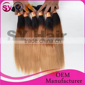 Black Rose Straight Colored Brazilian Ombre Weave Hair, Wholesale Three Tone Ombre Colored Human Hair Extension thumbnail-5