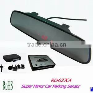 Wireless Super Slim Rearview Parking Sensor Kit Reverse Mirror LED Display RD-027C4 thumbnail-1