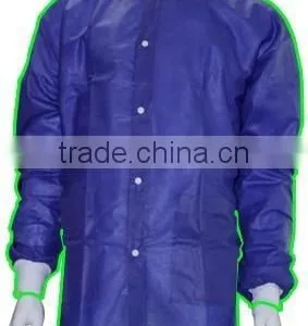 Nonwoven White Button Lab Coat / Cotton Collar/knitted Cuff thumbnail-1