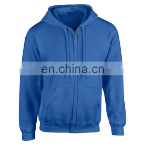 Zip up Wholesale Plain Black High Quality Men Hoodies thumbnail-3