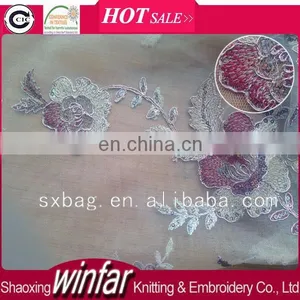 Mesh Sequin Indian Fabric Embroidery Borders for Lady Dress Garment thumbnail-1