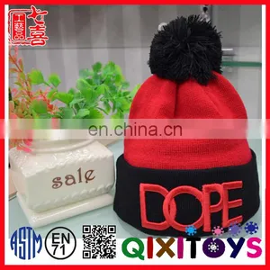 2016 New Designed Fashion Sublimation Knitted Winter Hats With Pompom thumbnail-1