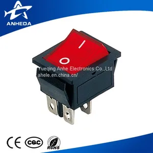 High Quality 20a 125v 16a 250v ac Kcd4 Hy12 Red Black Rocker Switch T85 thumbnail-2