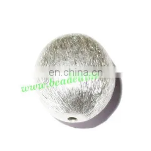 Silver Plated Brushed Beads, Size: 18x15x14mm, Weight: 3.74 Grams. BMSPBR062 thumbnail-1