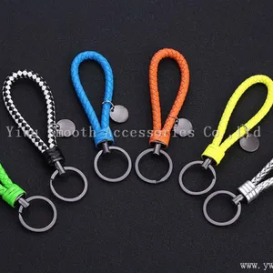 Fashion Color Woven Rope Key Chain Steel Ring Pendant Bag thumbnail-2