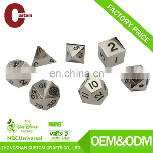 Wholesale Custom Polyhedral Set RPG Black Finish Metal Custom Dice thumbnail-1