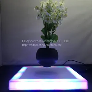 Square Base Led Light Maglev Floating Levitate Flying Air Bonsai Plnater thumbnail-2