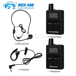 RC 2408 Two Way Wireless Tour Gudie System With Lanyard and Microphone & Earophone thumbnail-1