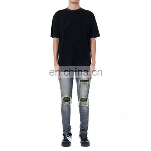 DiZNEW 2020 Knee Ripped Jeans Bulk Wholesale Guccibelt Mans Jeans thumbnail-4