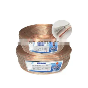 Transparent 12AWG 18AWG 22AWG 2 Core Flat Copper Stranded Speaker Cable thumbnail-2