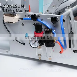 ZONESUN TB-190 Wine Double Side Sticker Round Water Semi Automatic Digital Bottle Labeling Machine For Plastic Bottle thumbnail-3