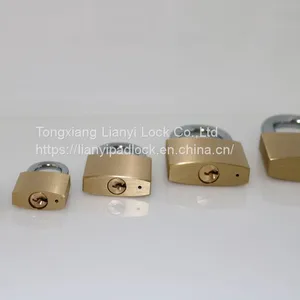 Good Quality Reliable Anti Theft Solid Brass Body Hardened Shackle 40mm Thin Type Brass Padlock thumbnail-1