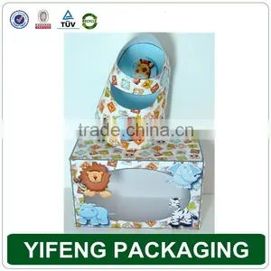 Custom Cardboard Cute Folding Baby Shoe Box Packaging/Folding Pvc Window Corrugated Box thumbnail-2