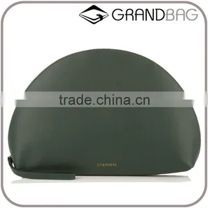 Curved Round Shape Simple Genuine Leather Clutch, 2016 Fashion Half Moon Shape Leather Evening Clutch Handbag for Ladies thumbnail-1