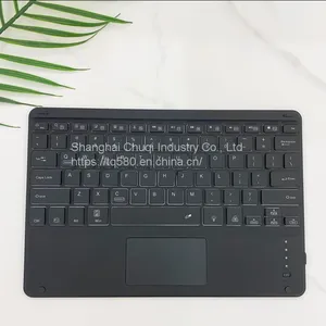 Apple IPad12.9.7 Inch Protective Case Bluetooth Keyboard 2017 Wonderful Touch Colorful Backlit Leather Pen Holder thumbnail-4